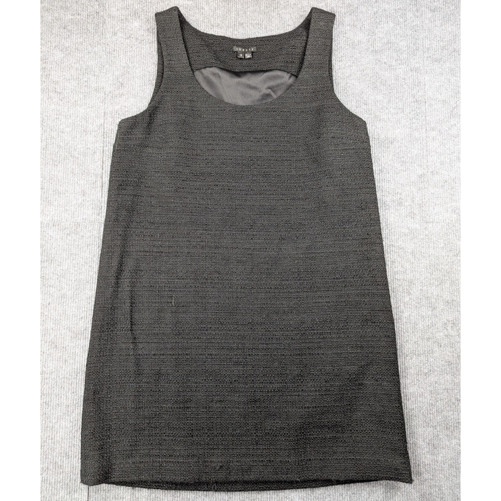 Theory Shift Dress Womens 12 Tweed Black Alpaca Career Old Money LBD Capsule